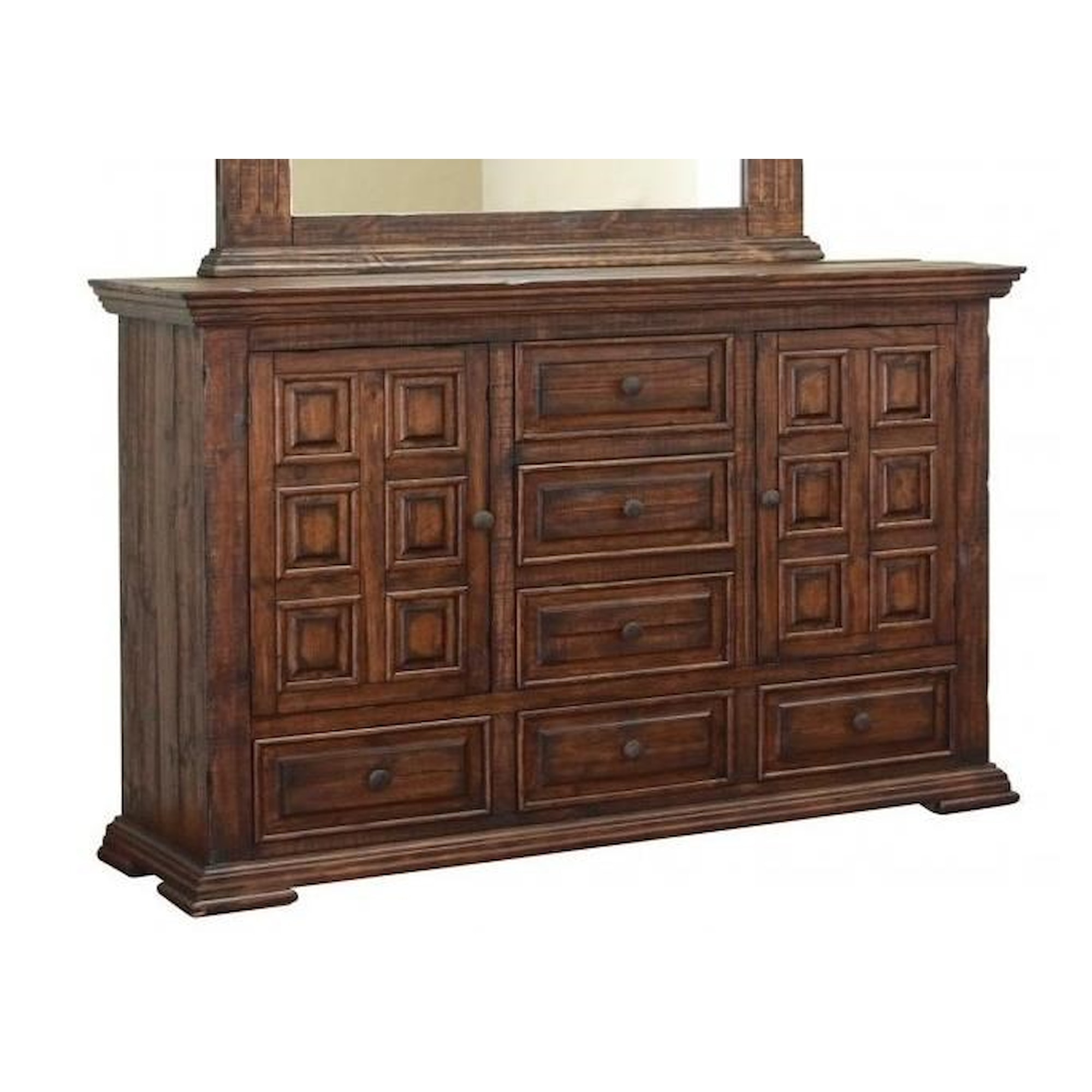 International Furniture Direct Terra White IFD1020DSR Rustic Dresser